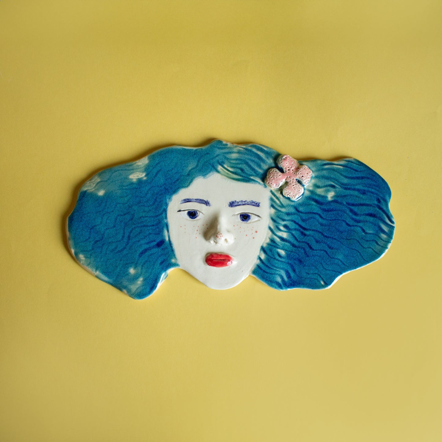 Big Hair Lola Ceramic Wall Piece