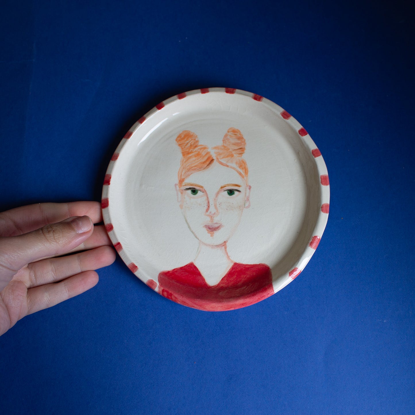 Redhead Woman Portrait Plate