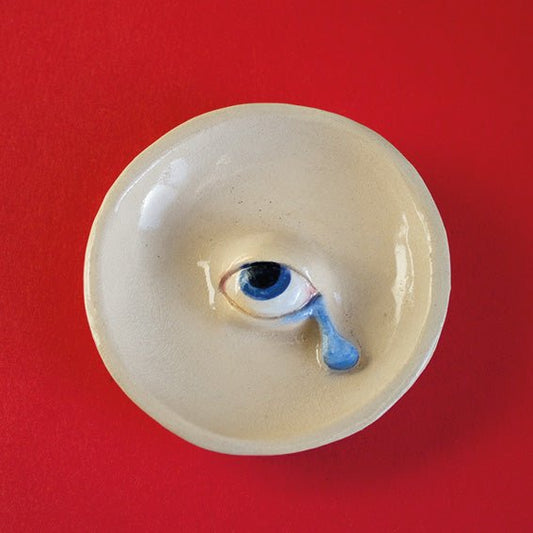 Blue eye tear ceramic trinket dish - Rodriguezcuna