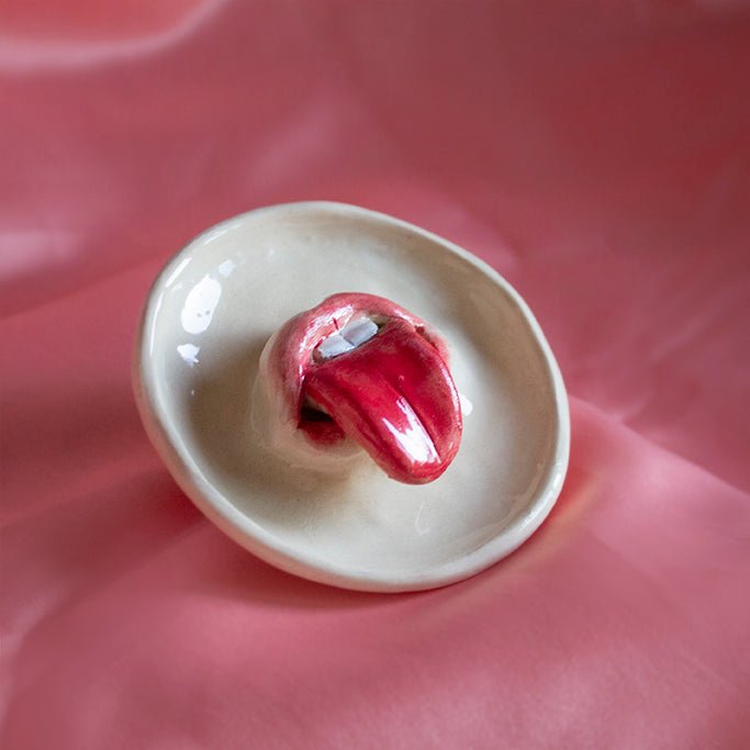 Lips tongue trinket tray dish - Rodriguezcuna